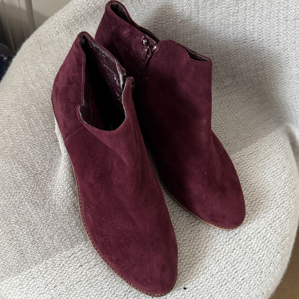 Gianni Bini Deep Red Suede Ankle Booties